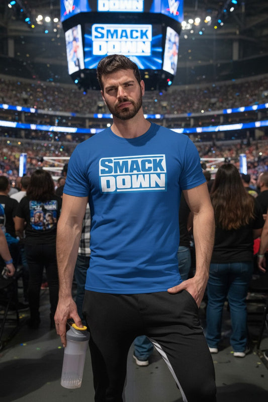 Friday Night Smackdown Mens Blue T-shirt