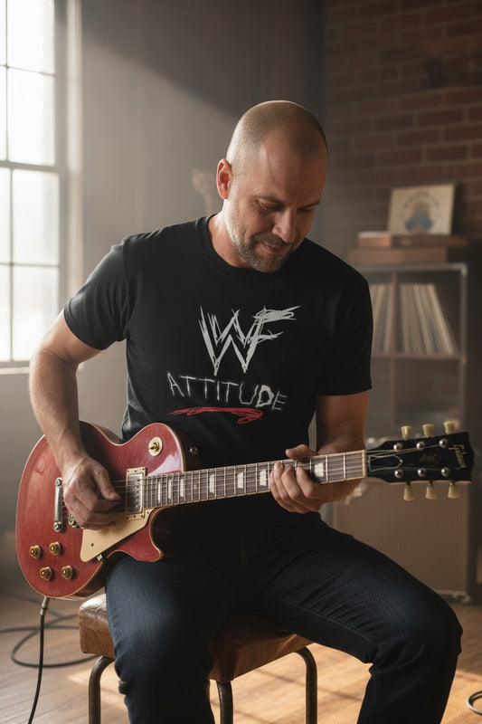 WWF Attitude Come Get Some Mens Black T-shirt