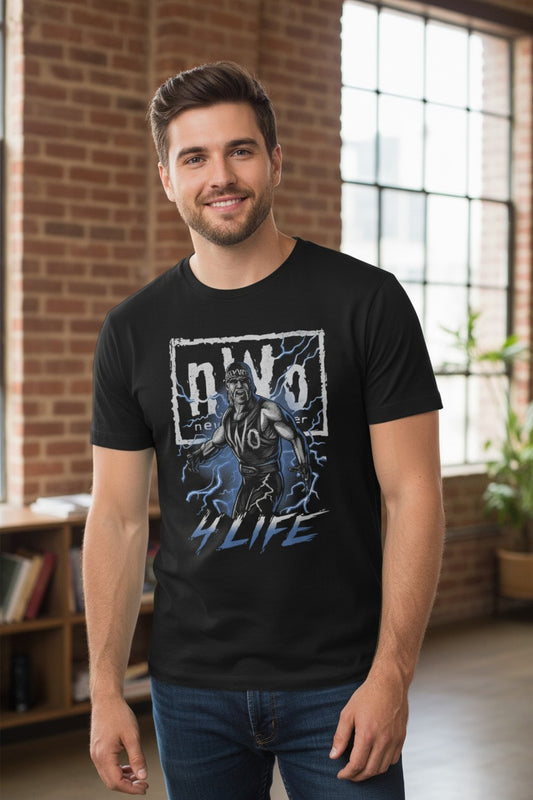 Hollywood Hulk Hogan nWo 4 Life Black T-shirt