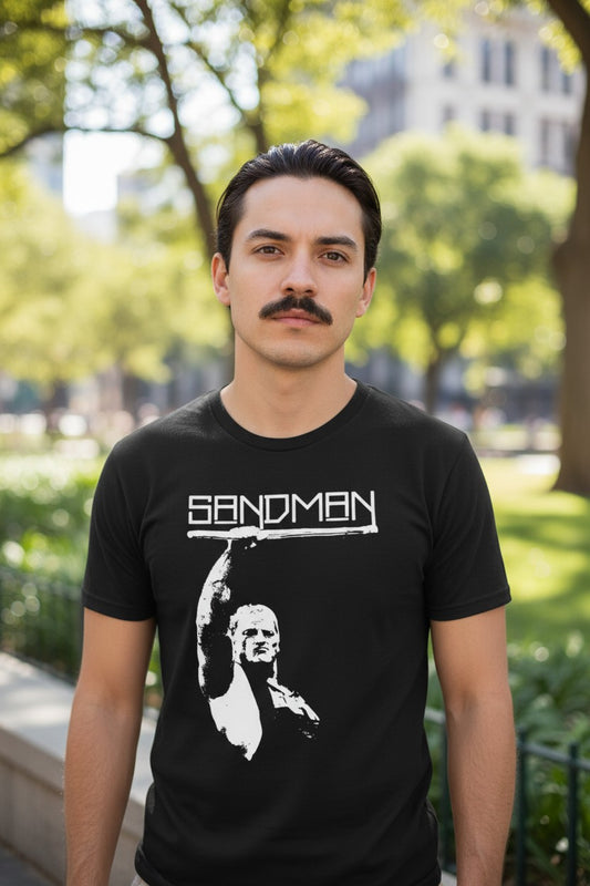 Sandman Parental Warning ECW Mens Black T-shirt