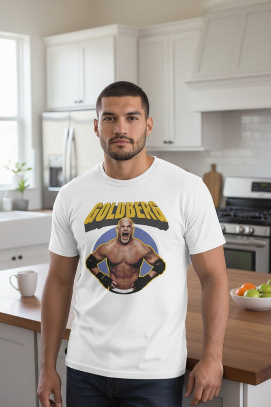 Bill Goldberg Retro WWE Mens White T-shirt