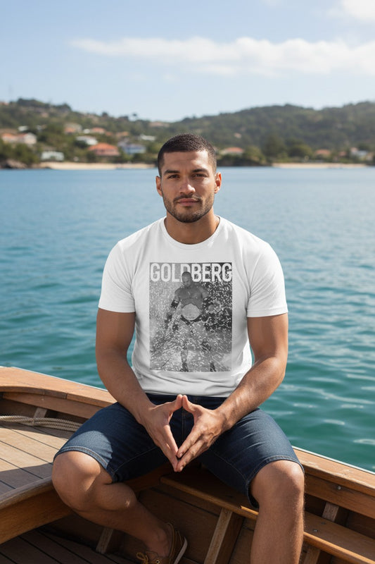 Bill Goldberg Fireworks WWE Mens White T-shirt