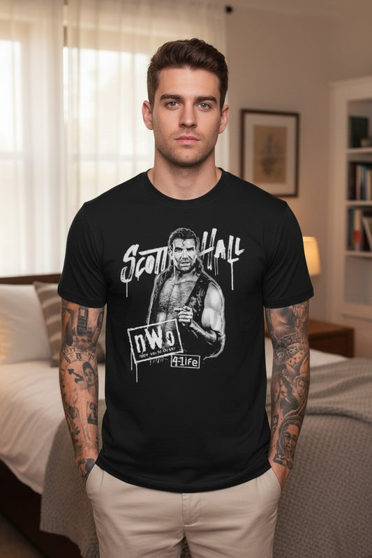 Scott Hall nWo 4 Life Logo T-shirt