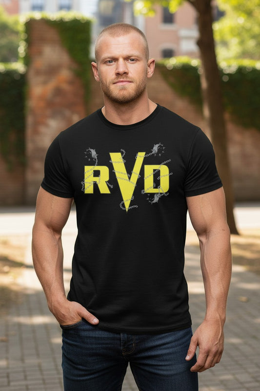 RVD Rob Van Dam Ball and Chain Dragon Mens Black WWF T-shirt