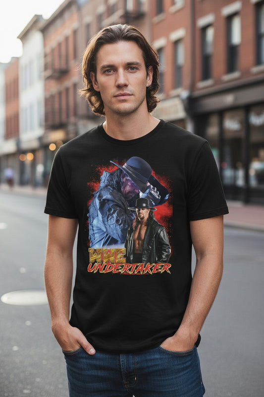 Undertaker Hat Tilt Duo Mens Black T-shirt WWE