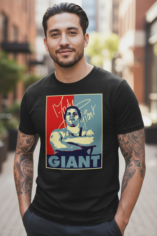 Andre the Giant Red Blue Logo T-shirt