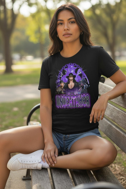 Undertaker Legendary Purple Mens Black T-shirt