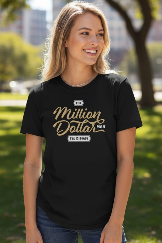 Ted DiBiase Million Dollar Man Font Logo Black T-shirt
