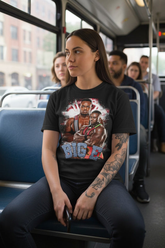 WWE Big E Fierce Face Mens Black T-shirt