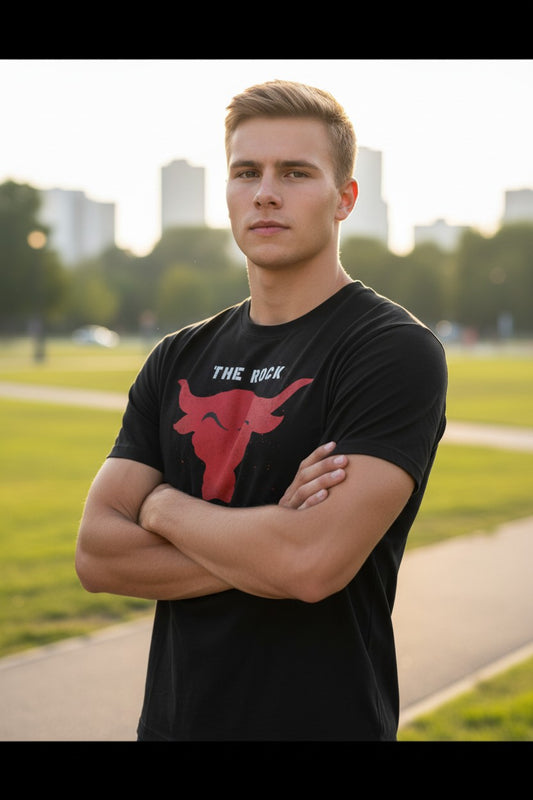 The Rock Red Brahma Bull Mens T-shirt