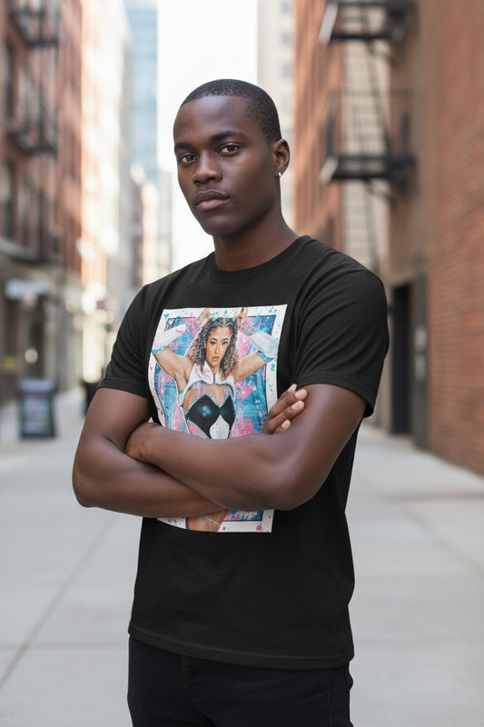 Kelani Jordan Poster Print Black T-shirt