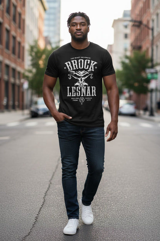 Brock Lesnar Hailing from Suplex City Black T-shirt