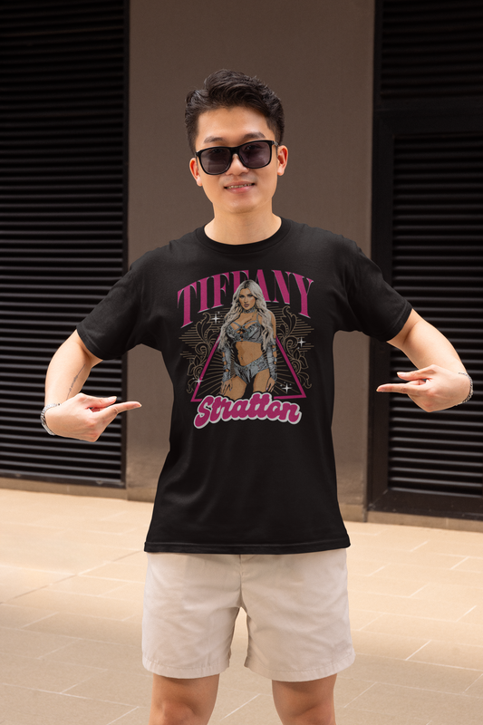 Tiffany Stratton Purple Pose Black T-shirt