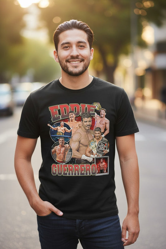 Eddie Guerrero Ultimate Collage Black T-shirt