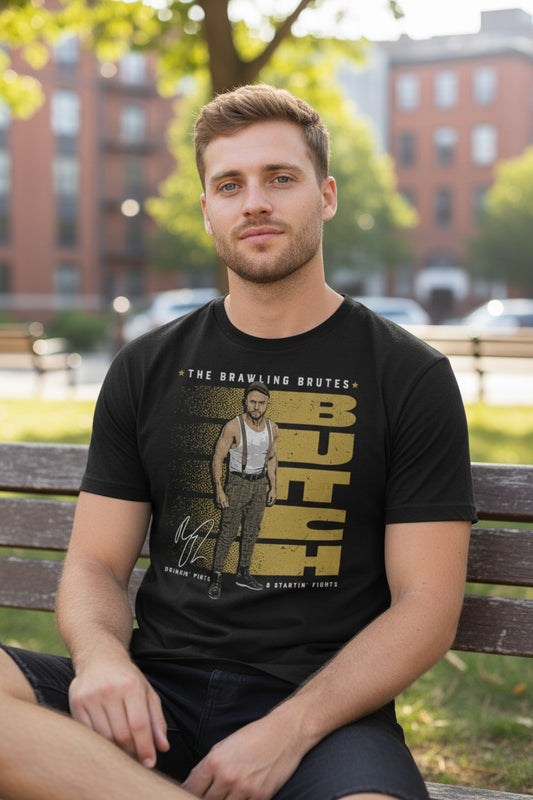 Butch The Brawling Brutes Pose Black T-shirt