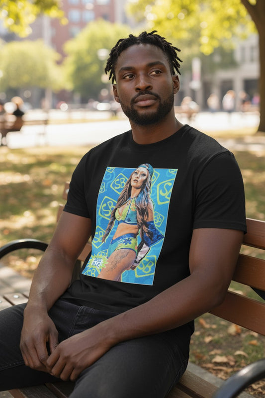 Skye Blue Poster Print Black T-shirt