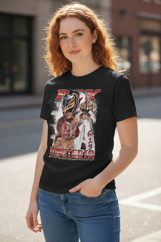 Rey Mysterio Signature Poses Men's Black T-shirt