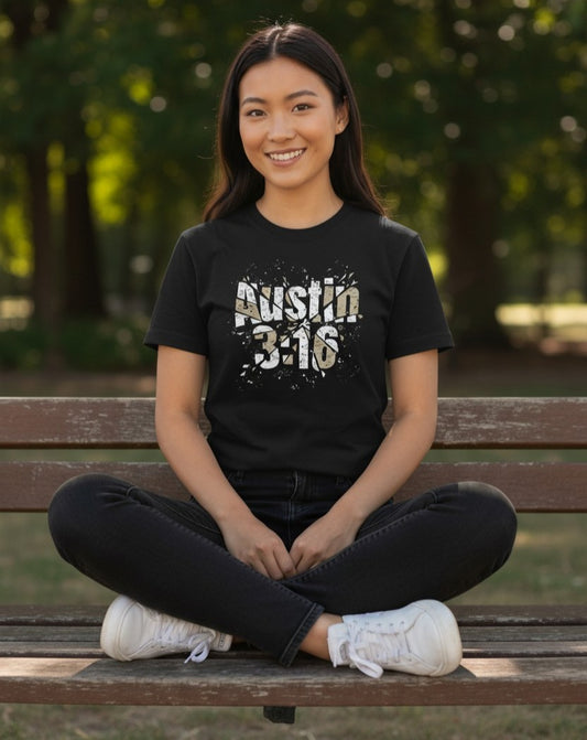 Stone Cold Steve Austin 316 Shattered Black T-shirt