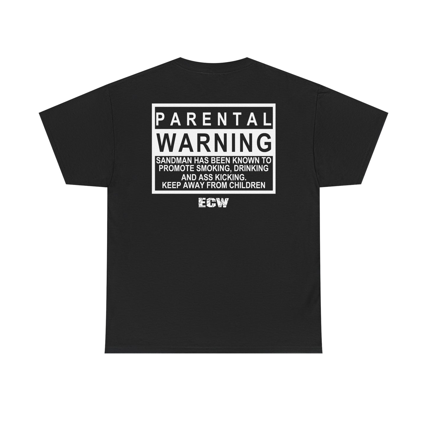 Sandman Parental Warning ECW Mens Black T-shirt