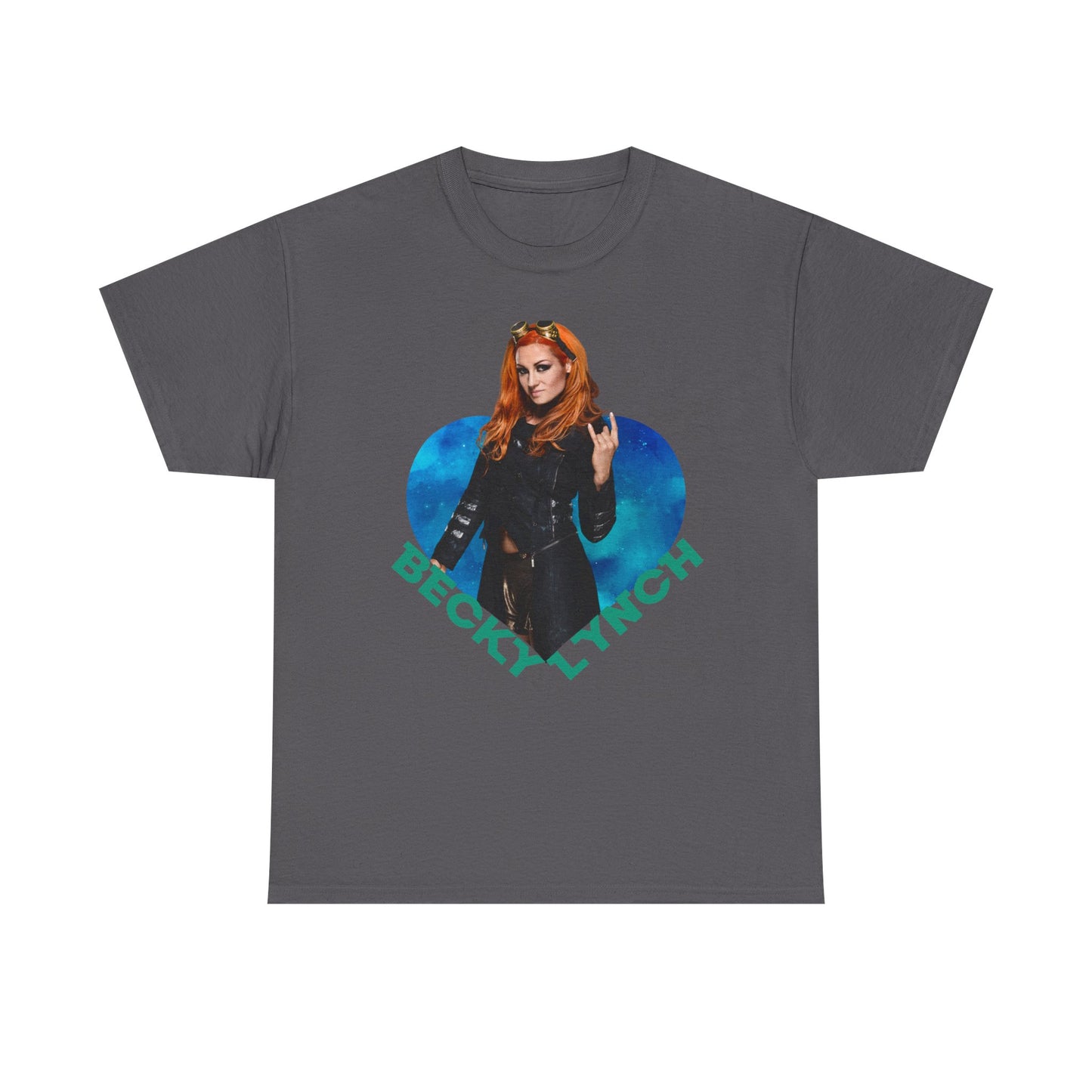Becky Lynch Rock On Heart Gray T-shirt