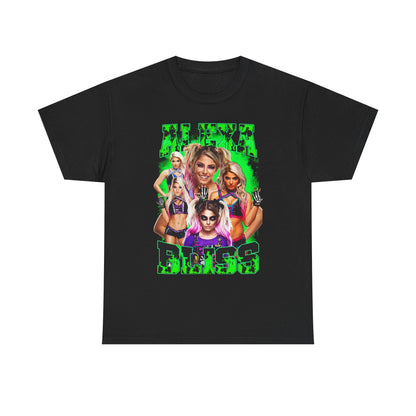 Alexa Bliss WWE 5 Faces Green Womens Superstar Black T-shirt