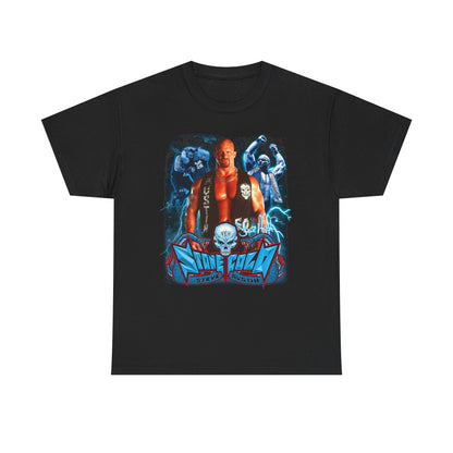 Stone Cold Steve Austin Blue Rattlesnake Hellraiser Mens Black T-shirt