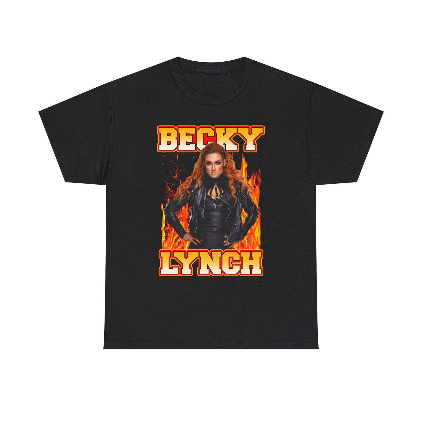 Becky Lynch Standing in Flames Black T-shirt