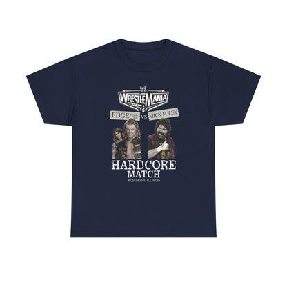 WrestleMania 22 Edge vs Mick Foley Hardcore Match Mens Blue T-shirt