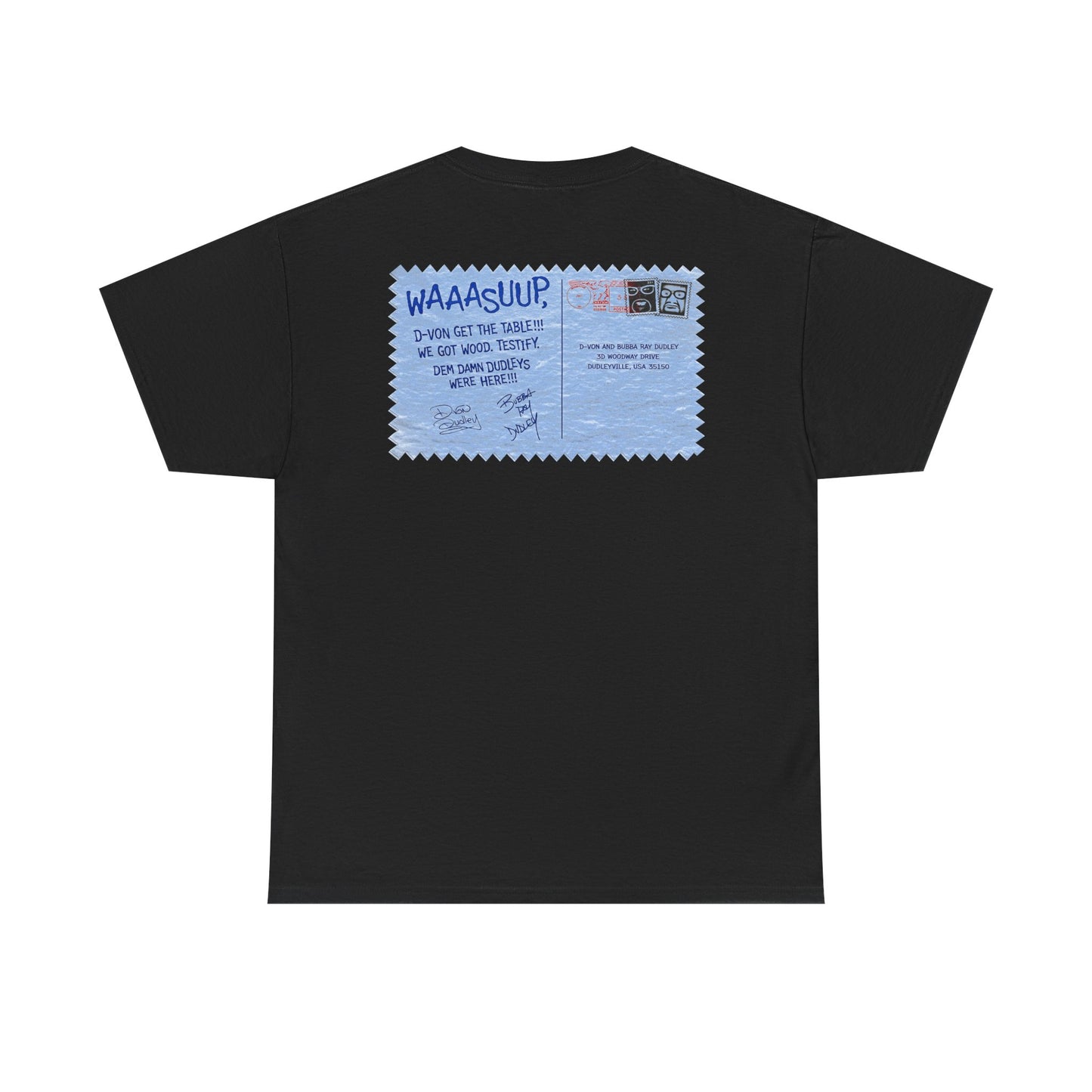 Dudleyville USA Dudley Boyz Postcard T-shirt