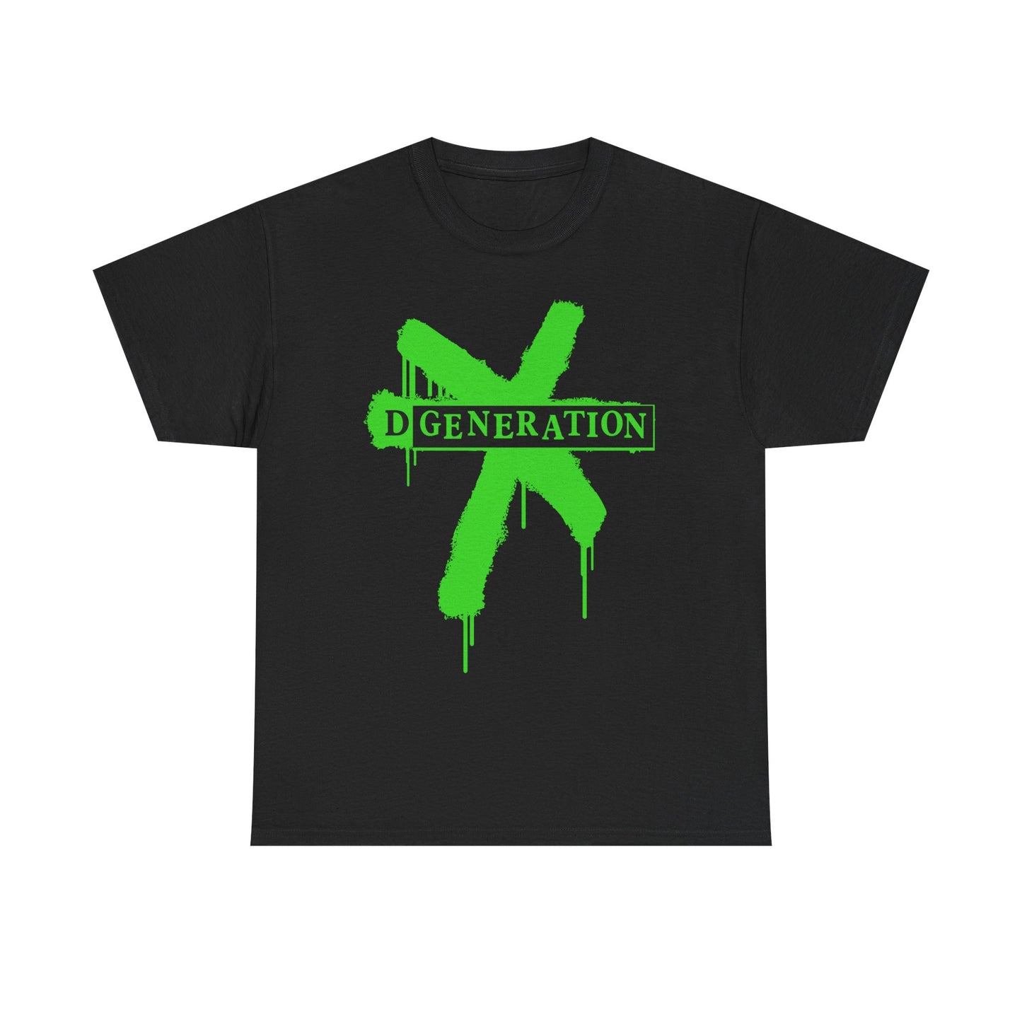 DX D-Generation X Green Splatter Logo Mens T-shirt