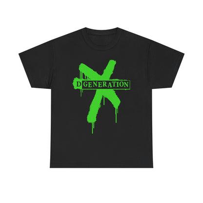 DX D-Generation X Green Splatter Logo Mens T-shirt