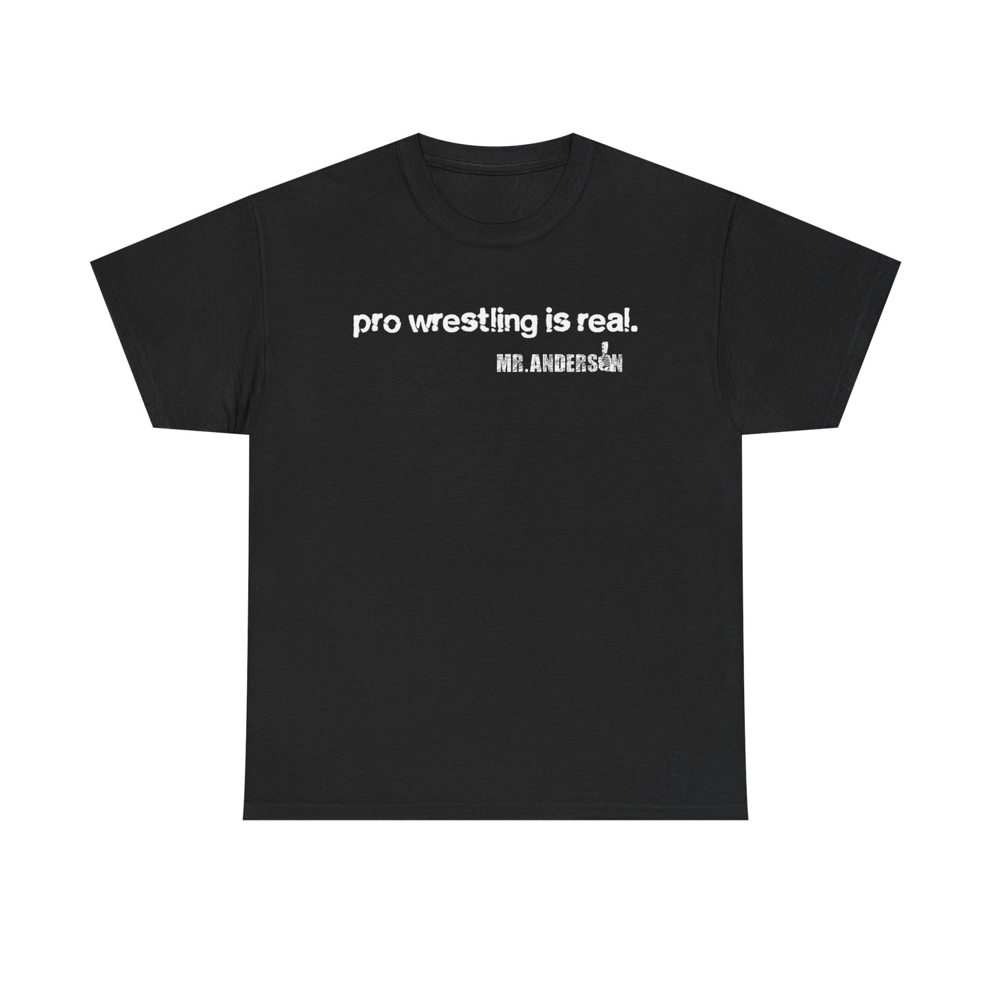 Mr Ken Anderson Pro Wrestling Is Real People Are Fake Black T-shirt