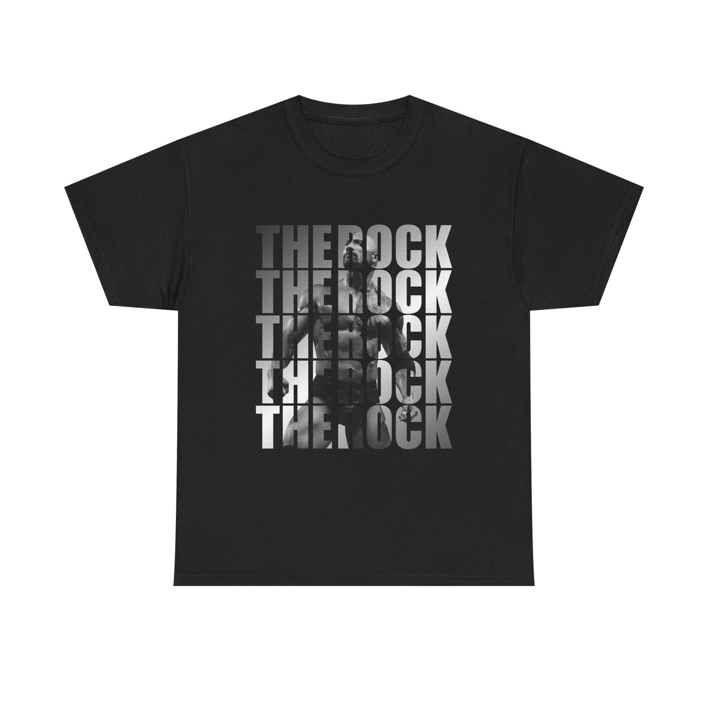 The Rock Repeat Mens Black T-shirt