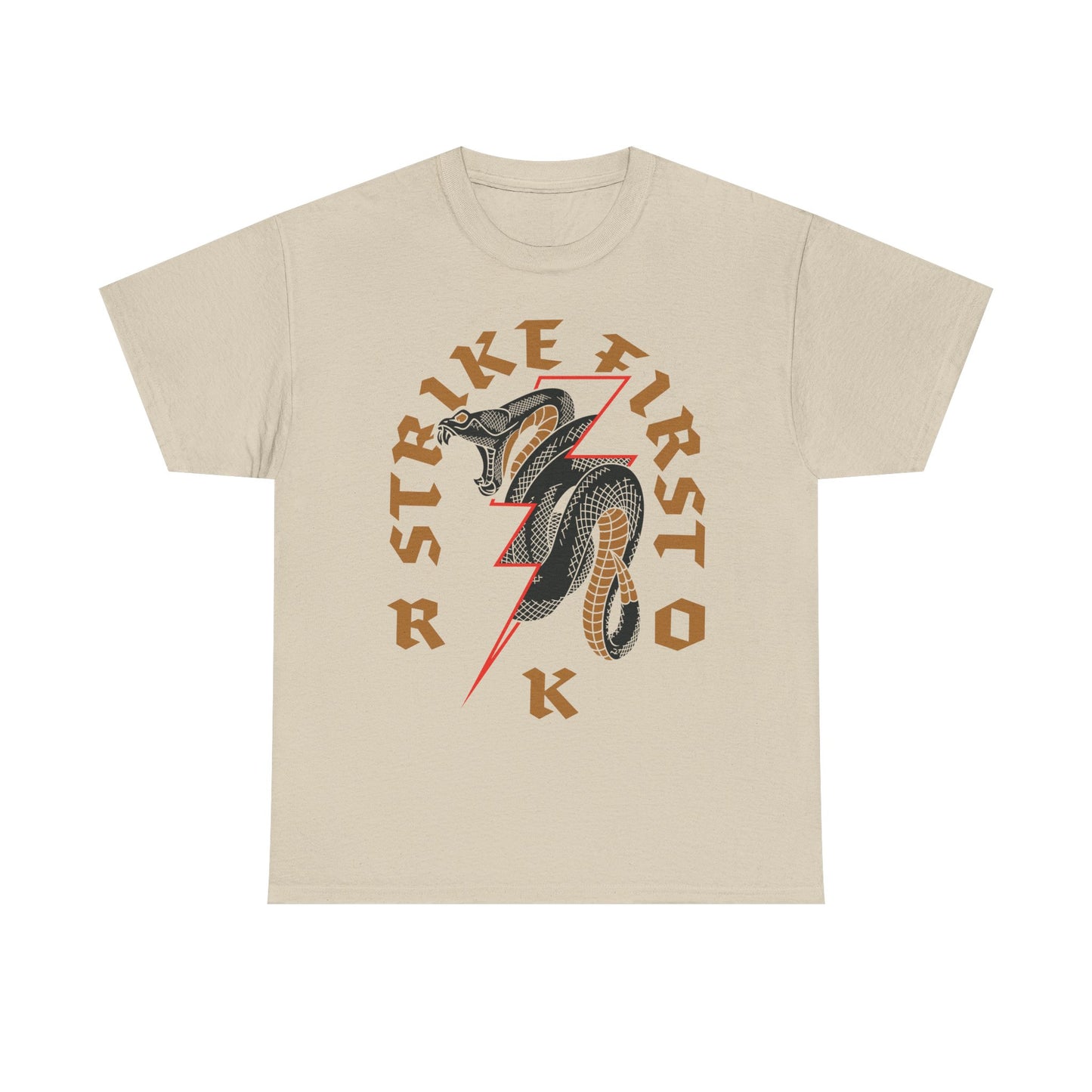 Randy Orton Strike First Viper Bolt Tan T-shirt