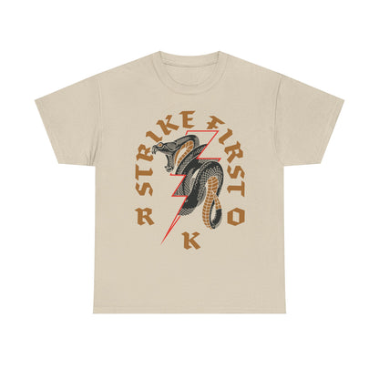 Randy Orton Strike First Viper Bolt Tan T-shirt