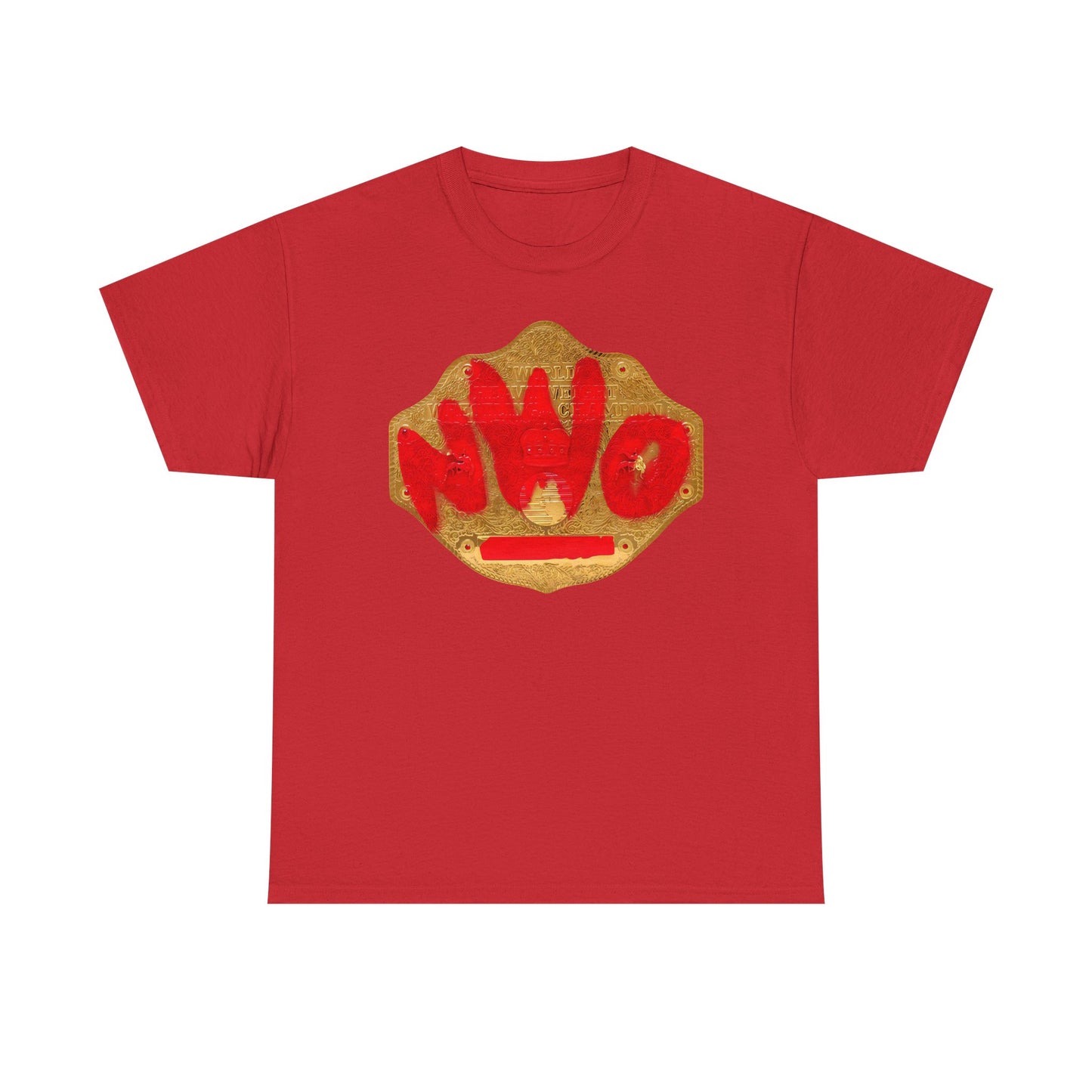 nWo New World Order Red Spray Paint Title Belt Black T-shirt