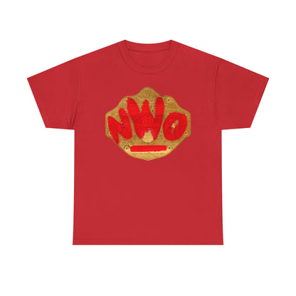 nWo New World Order Red Spray Paint Title Belt Black T-shirt