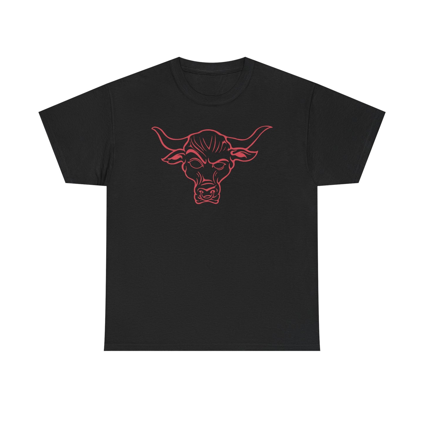 The Rock Red Brahma Bull Line Drawing WWE Mens T-shirt
