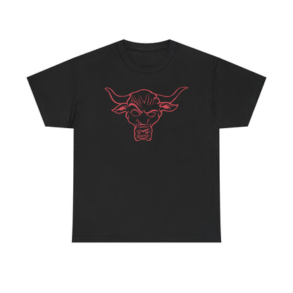The Rock Red Brahma Bull Line Drawing WWE Mens T-shirt