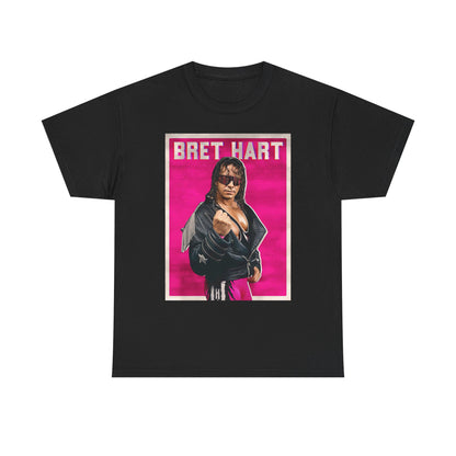 Bret Hart Pink Pose Black T-shirt
