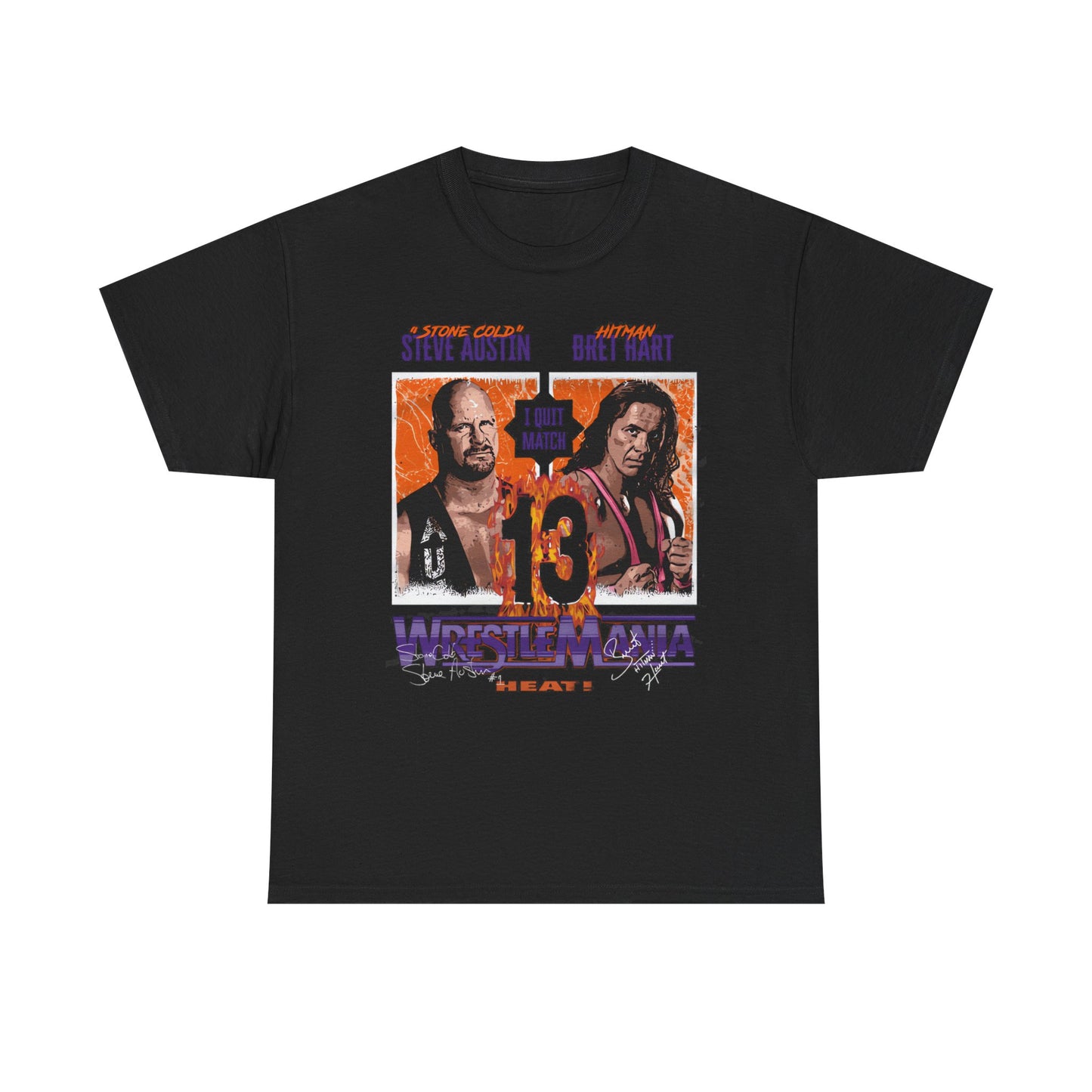 Bret Hart vs Steve Austin Wrestlemania 13 Black T-shirt
