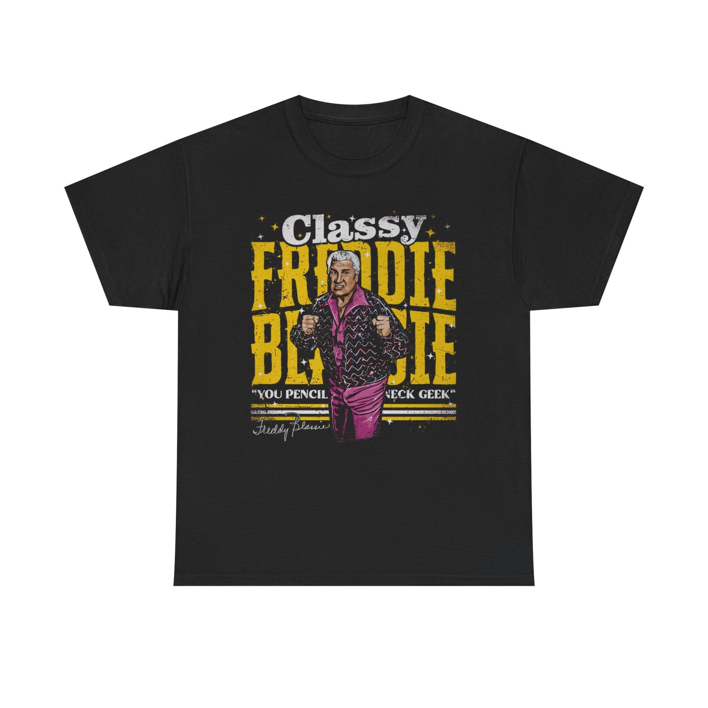Freddie Blassie Pencil Neck Geek Black T-shirt
