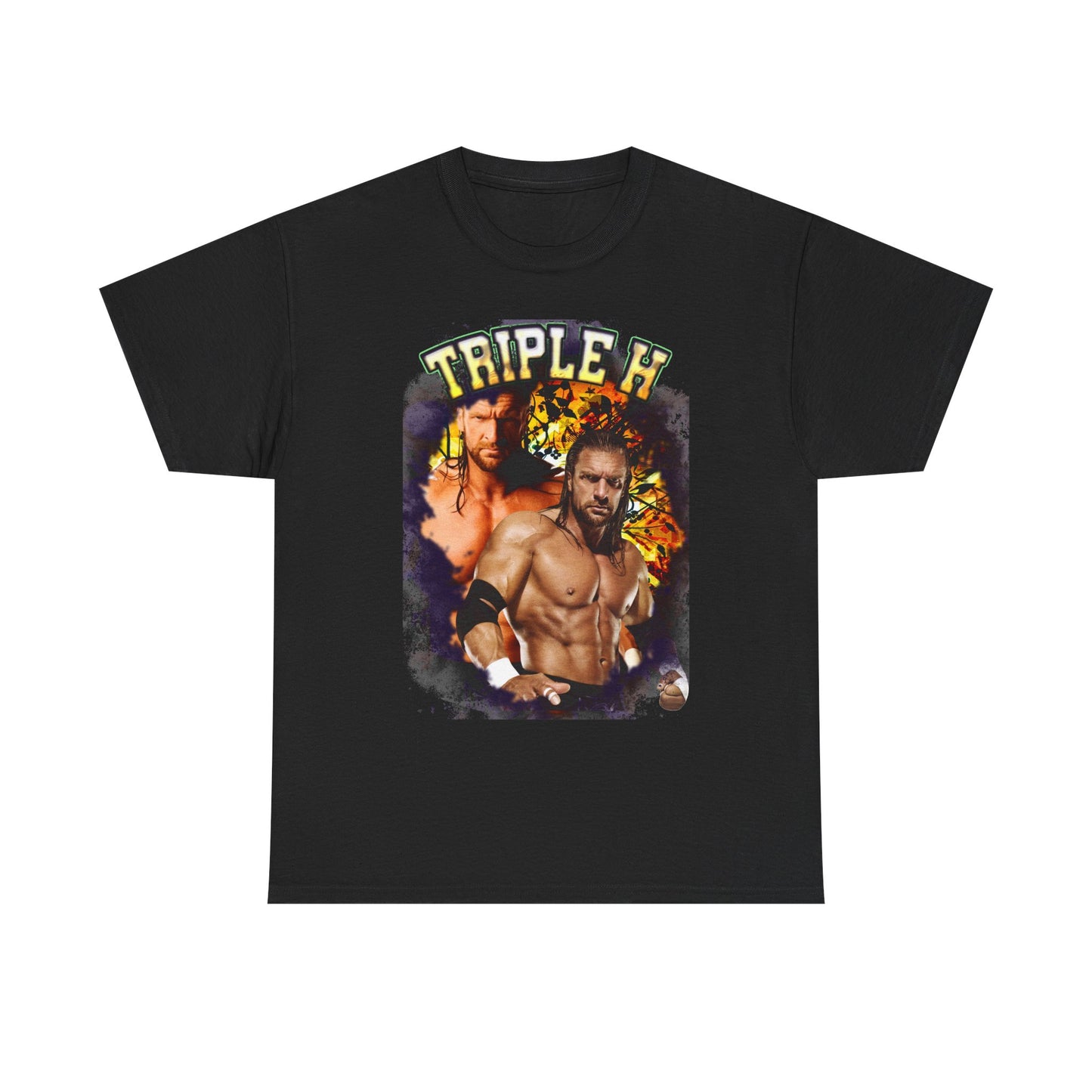 Triple H Fireball Mens Black WWE T-shirt