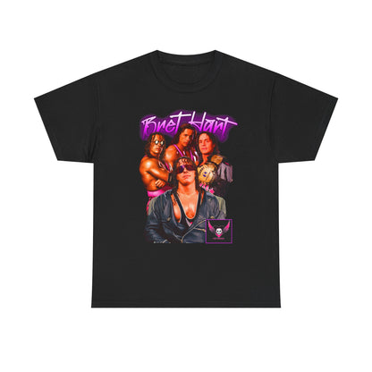 Bret Hitman Hart Neon Sign Mens Black T-shirt