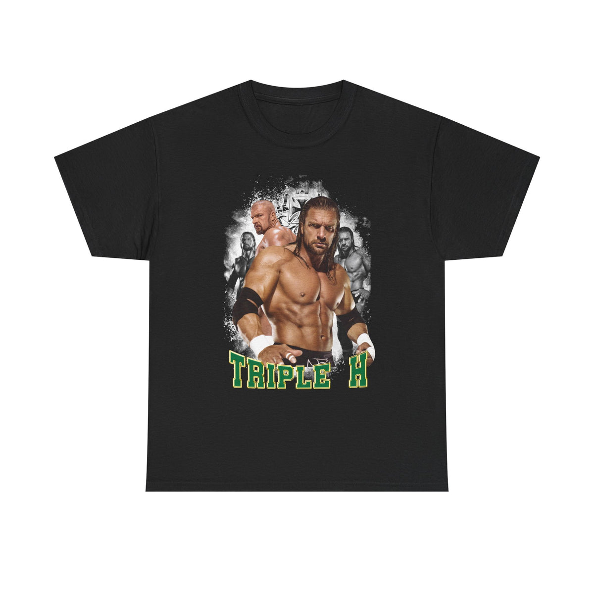 Triple H Pro Wrestling Four Poses Mens Black WWE T-shirt