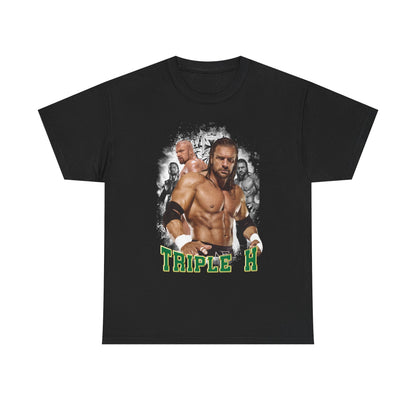 Triple H Pro Wrestling Four Poses Mens Black WWE T-shirt