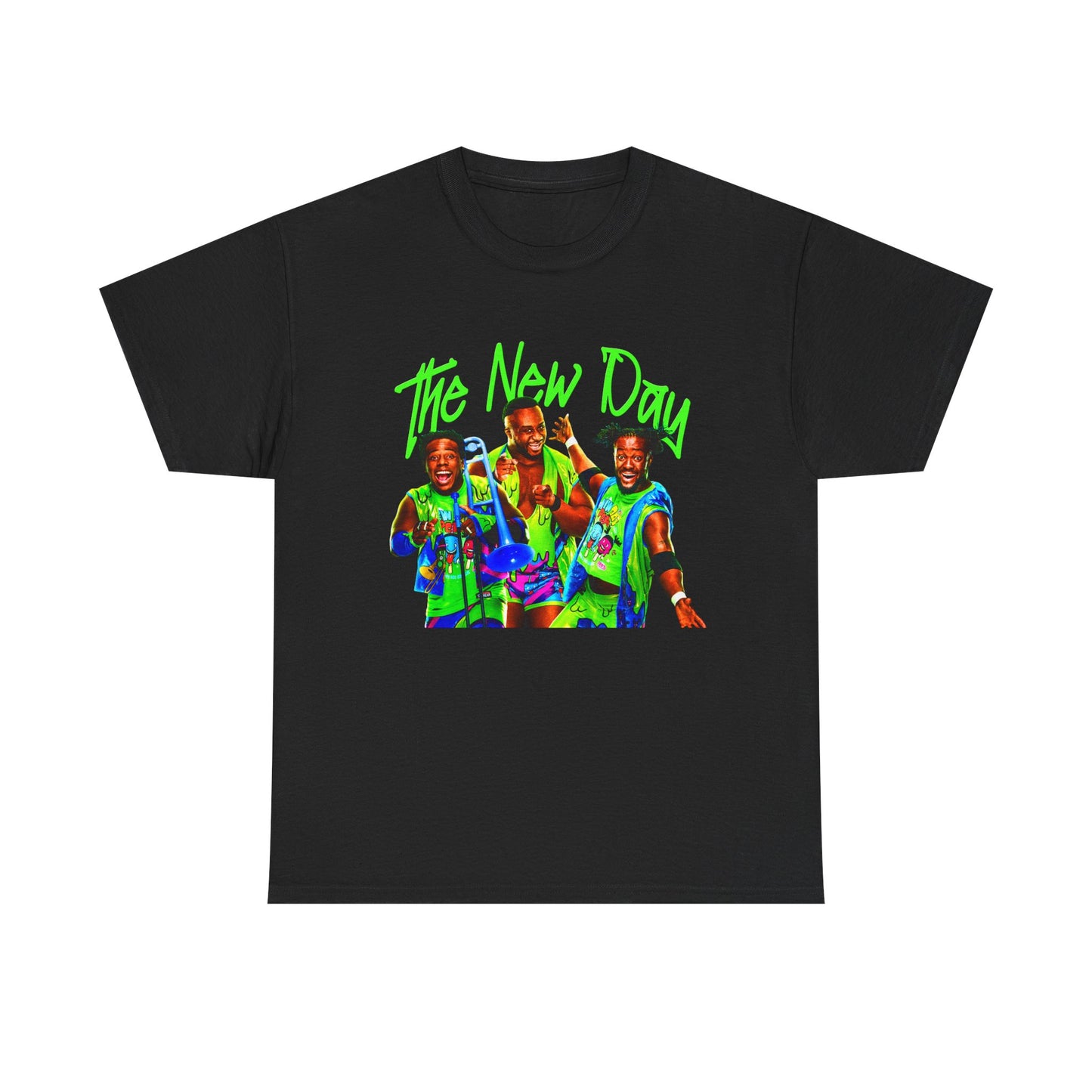 The New Day Green Name Black T-shirt