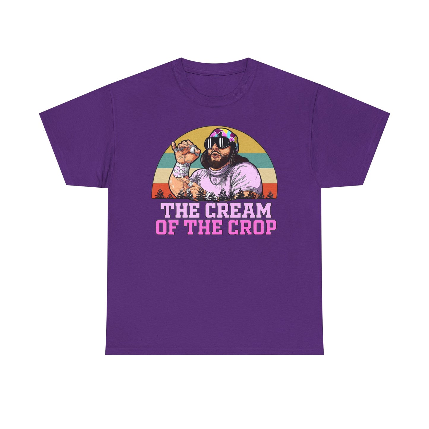 Macho Man Randy Savage Purple Logo Cream Crop T-shirt