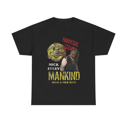 Mankind Mick Foley Hardcore Legend Distressed Logo T-shirt