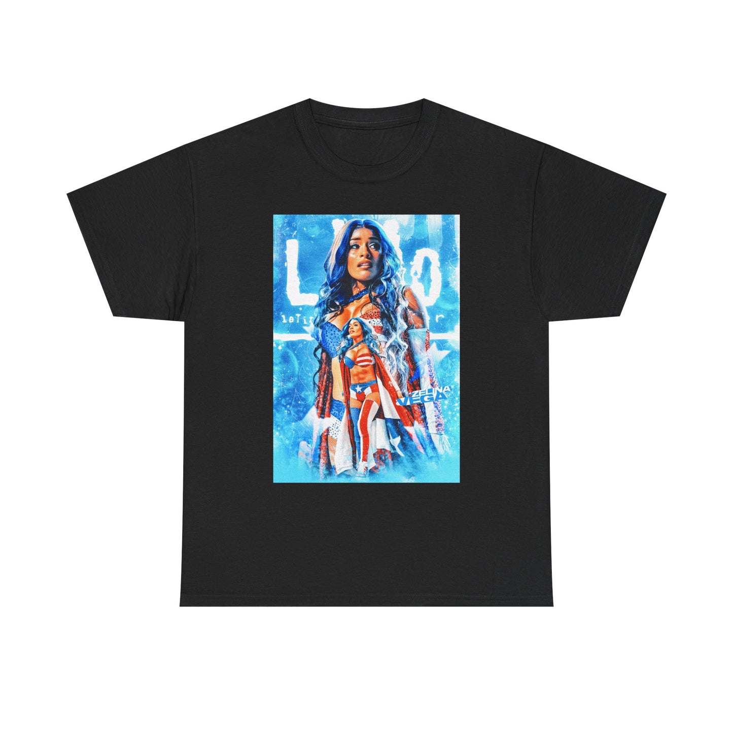 Zelina Vega Blue LWO Logo Backlash 2023 Poster Print Black T-shirt
